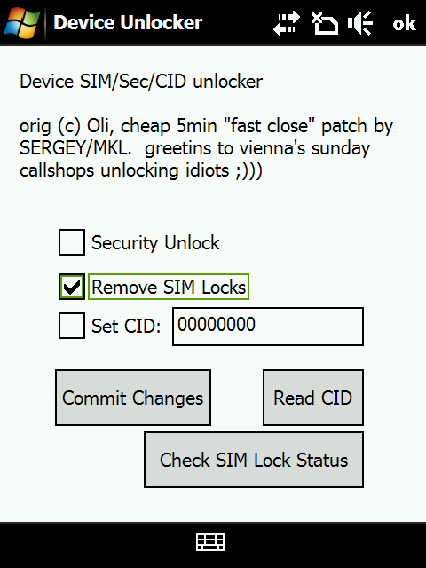 HTC Touch Diamond SIM Unlocker